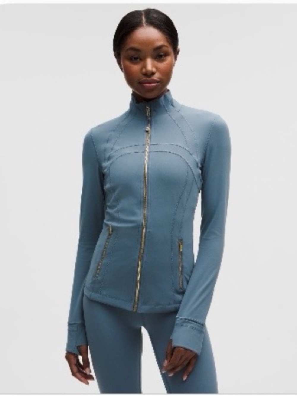 lululemon athletica Steel Blue Full-Zip Define Jacket Nulu sz 6